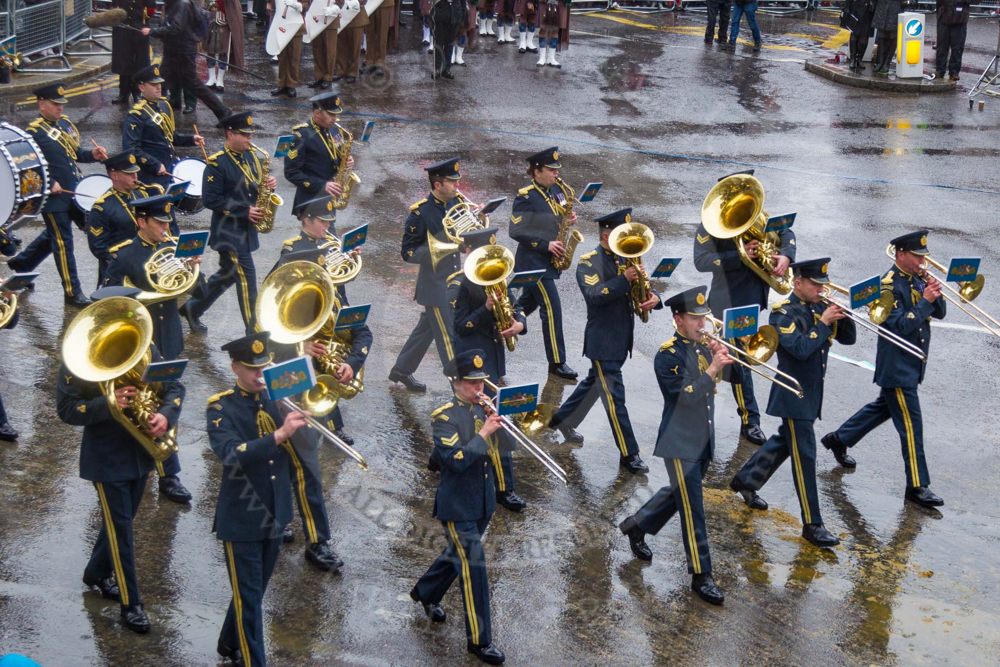 Lord Mayor's Show 2013: 15-Band of The Royal Air Force-The Central Band of the Royal Air Force is one of the oldest band in RAF..
Press stand opposite Mansion House, City of London,
London,
Greater London,
United Kingdom,
on 09 November 2013 at 11:08, image #286