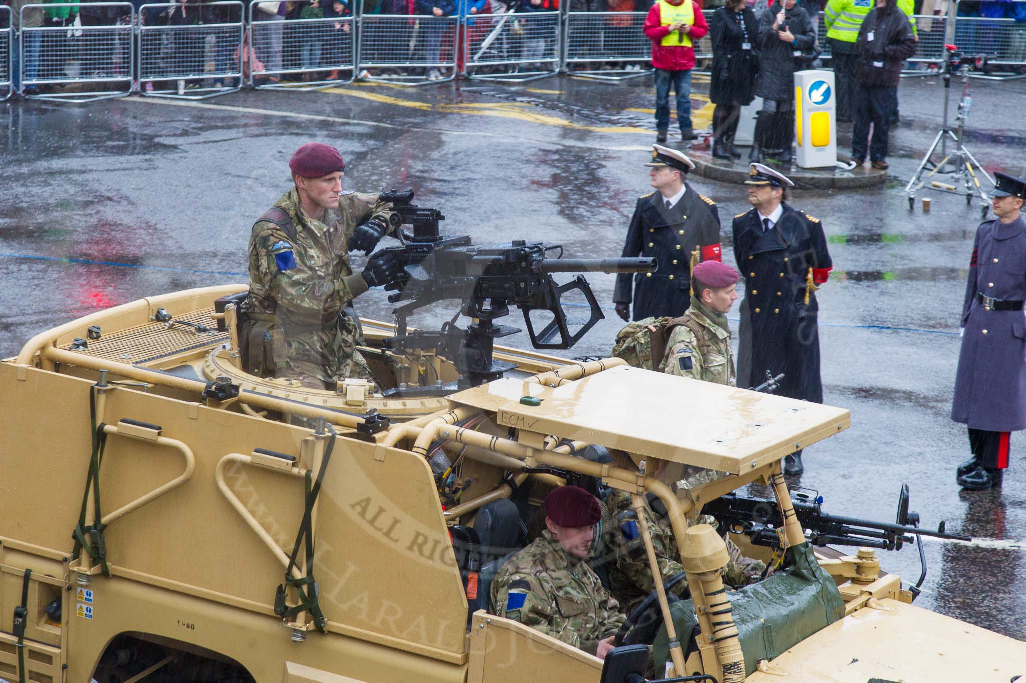 Lord Mayor's Show 2013: 30- B Company, 4th Battalion The Parachute Regiment-based in White City and known as 'London's Paras'..
Press stand opposite Mansion House, City of London,
London,
Greater London,
United Kingdom,
on 09 November 2013 at 11:15, image #400
