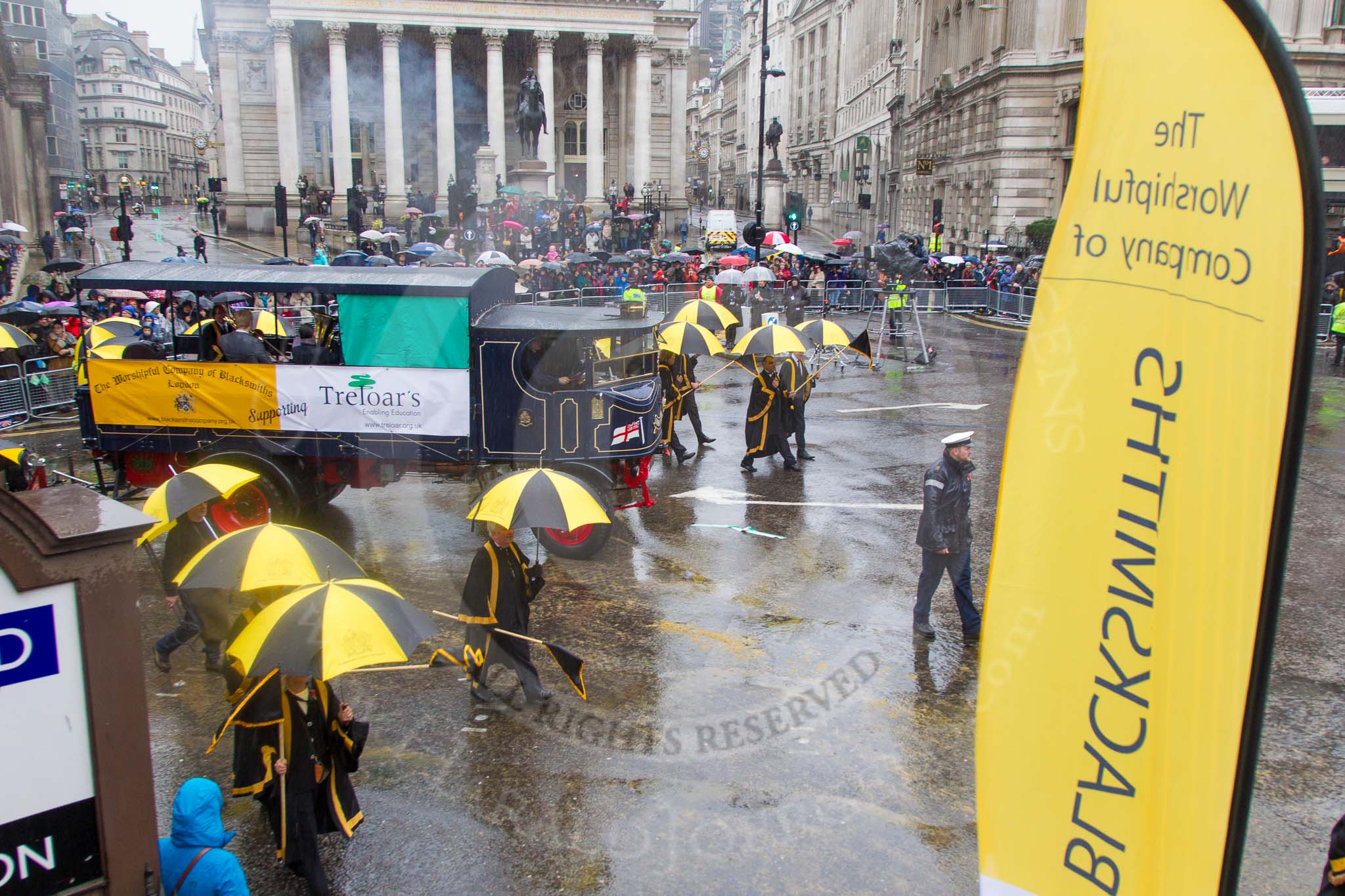 Lord Mayor's Show 2013: 33-Worshipful Company of Blacksmiths-since 1299 Company has supported and promoted the craft of blacksmithings..
Press stand opposite Mansion House, City of London,
London,
Greater London,
United Kingdom,
on 09 November 2013 at 11:17, image #432