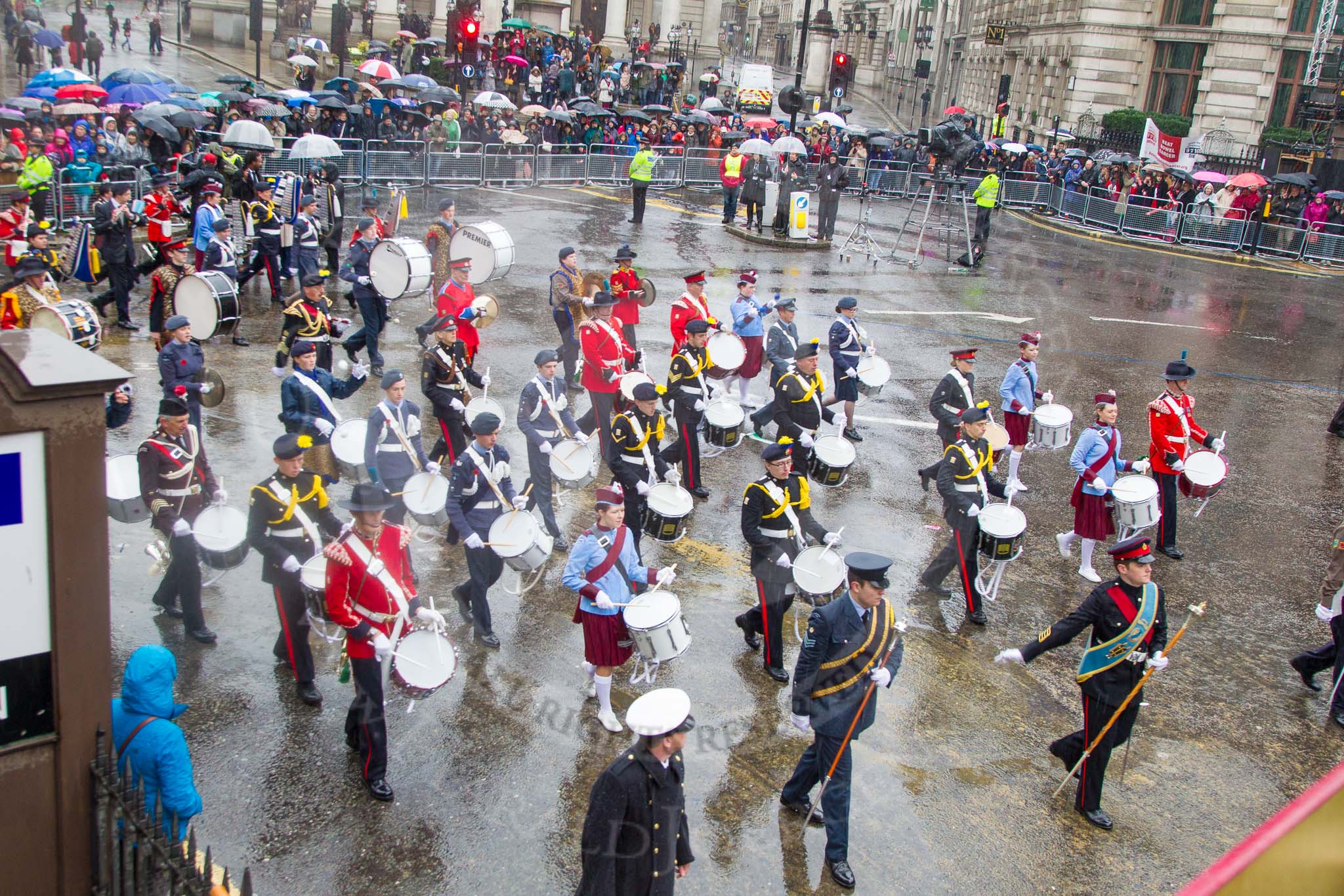 Lord Mayor's Show 2013: 35- Corps of Drums Society- was formed in 1977 for the preservation of drum, fife and bugle music of the British Army..
Press stand opposite Mansion House, City of London,
London,
Greater London,
United Kingdom,
on 09 November 2013 at 11:18, image #454