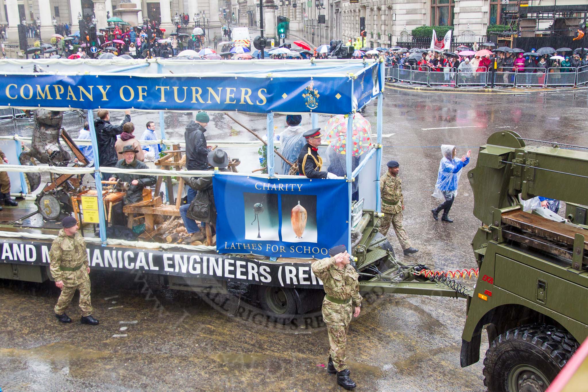 Lord Mayor's Show 2013: 51-Workshipful Company of Turners- recived Royal Charter in 1604. Its prime objective is to promote the craft of turning..
Press stand opposite Mansion House, City of London,
London,
Greater London,
United Kingdom,
on 09 November 2013 at 11:29, image #673