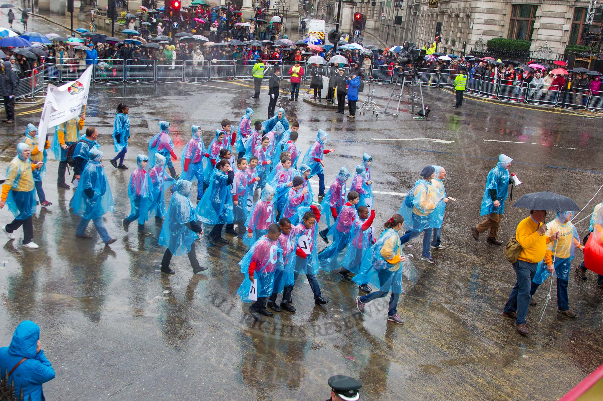 Lord Mayor's Show 2013: 57-Workshipful Company of Actuaries- the float shows  the importance of mathematics to the modern world..
Press stand opposite Mansion House, City of London,
London,
Greater London,
United Kingdom,
on 09 November 2013 at 11:31, image #724