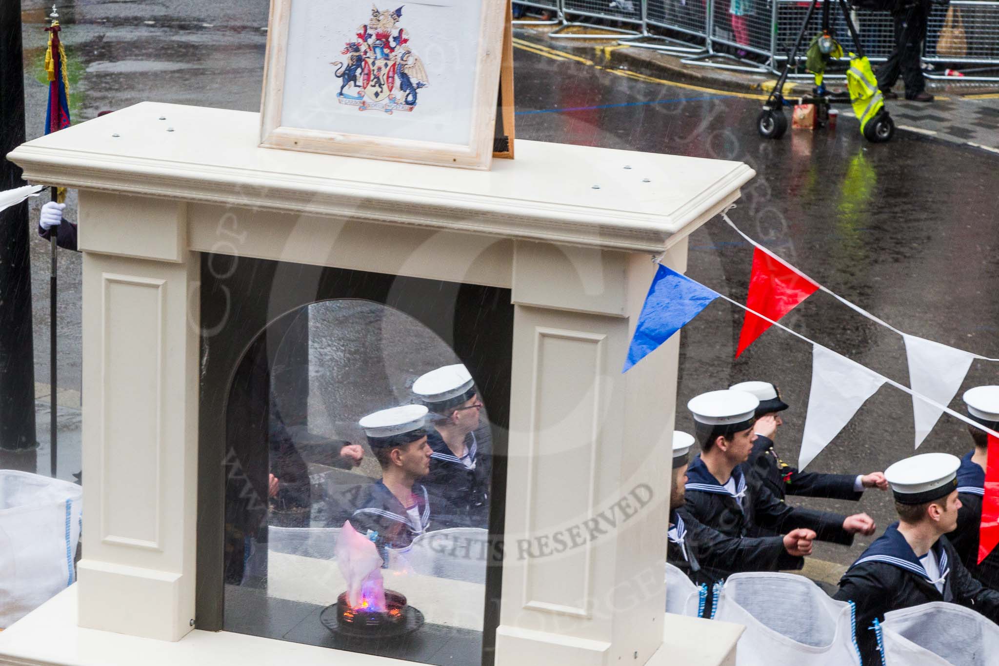 Lord Mayor's Show 2013: 67-Worshipful Company of Fuellers- are the City's energy-industry Livery Company. Today's float represents coal and paraffin..
Press stand opposite Mansion House, City of London,
London,
Greater London,
United Kingdom,
on 09 November 2013 at 11:36, image #820