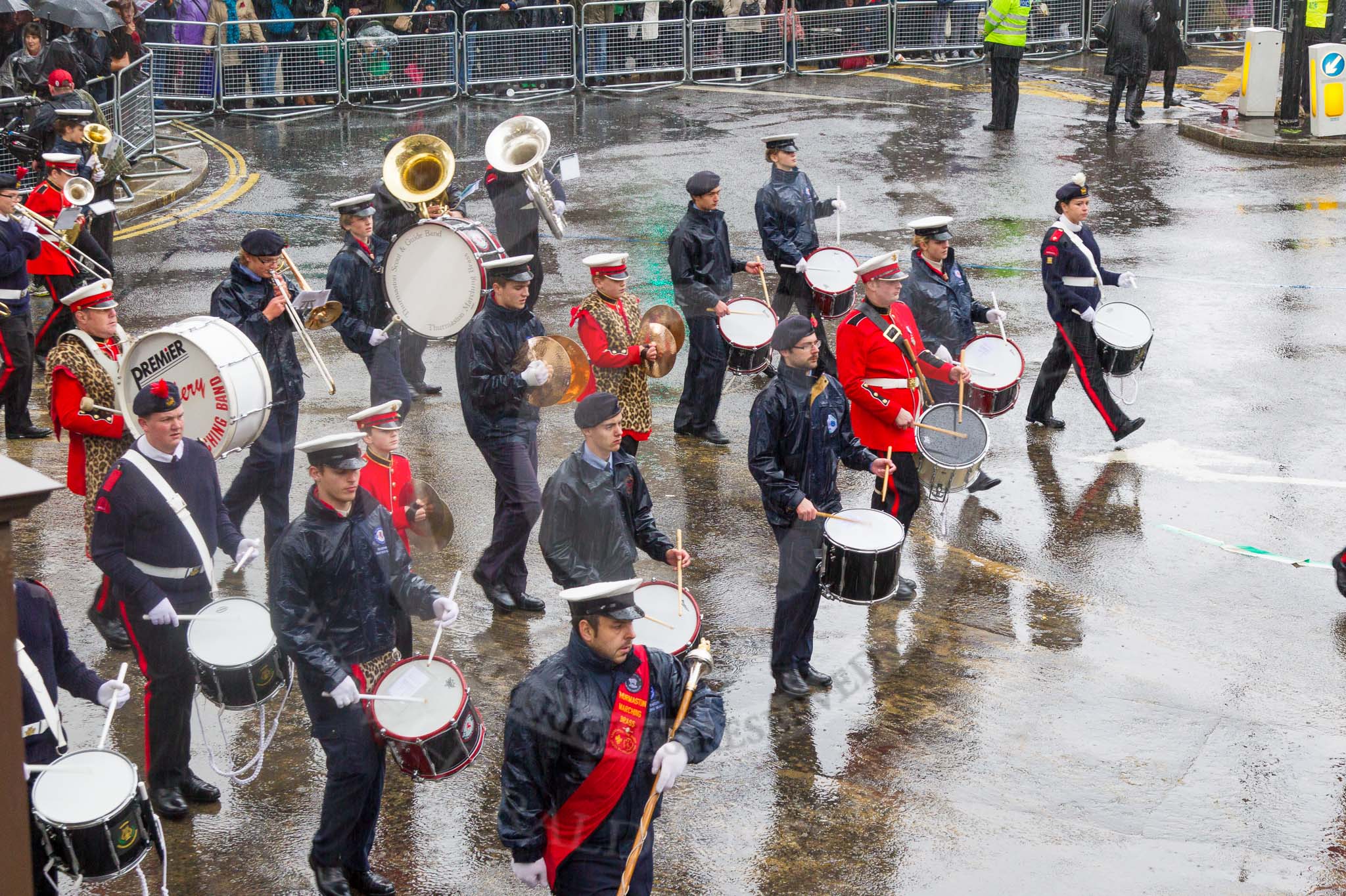 Lord Mayor's Show 2013: 87-National Youth Marching Band-looks to promote the good work of traditional youth marching bands across England..
Press stand opposite Mansion House, City of London,
London,
Greater London,
United Kingdom,
on 09 November 2013 at 11:48, image #1054