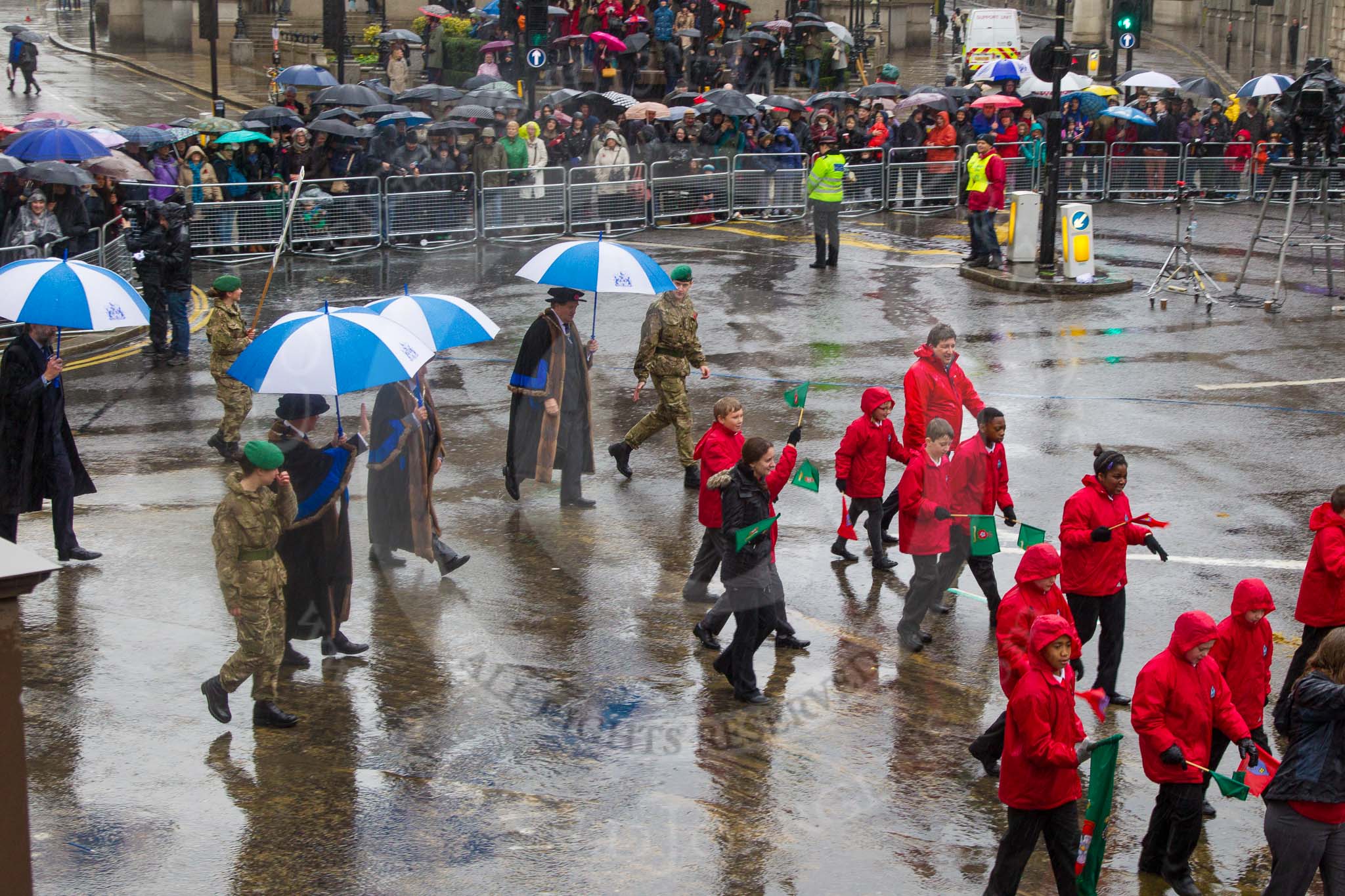 Lord Mayor's Show 2013: 91-3rd Battalion The Intelligence Corps-London's Army Reserve Intelligence Battalion, based in Hackney and Hampstead..
Press stand opposite Mansion House, City of London,
London,
Greater London,
United Kingdom,
on 09 November 2013 at 11:50, image #1107