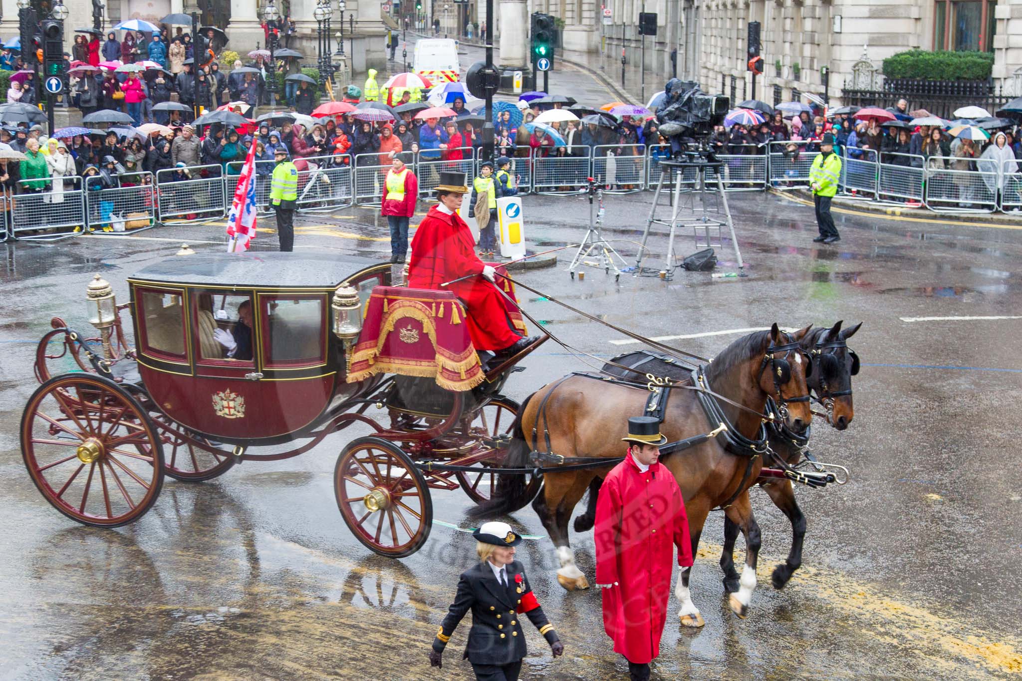 Lord Mayor's Show 2013: Carriages used by the Worshipful Companies and Guilds of the City, further information would be most welcome!.
Press stand opposite Mansion House, City of London,
London,
Greater London,
United Kingdom,
on 09 November 2013 at 12:08, image #1404