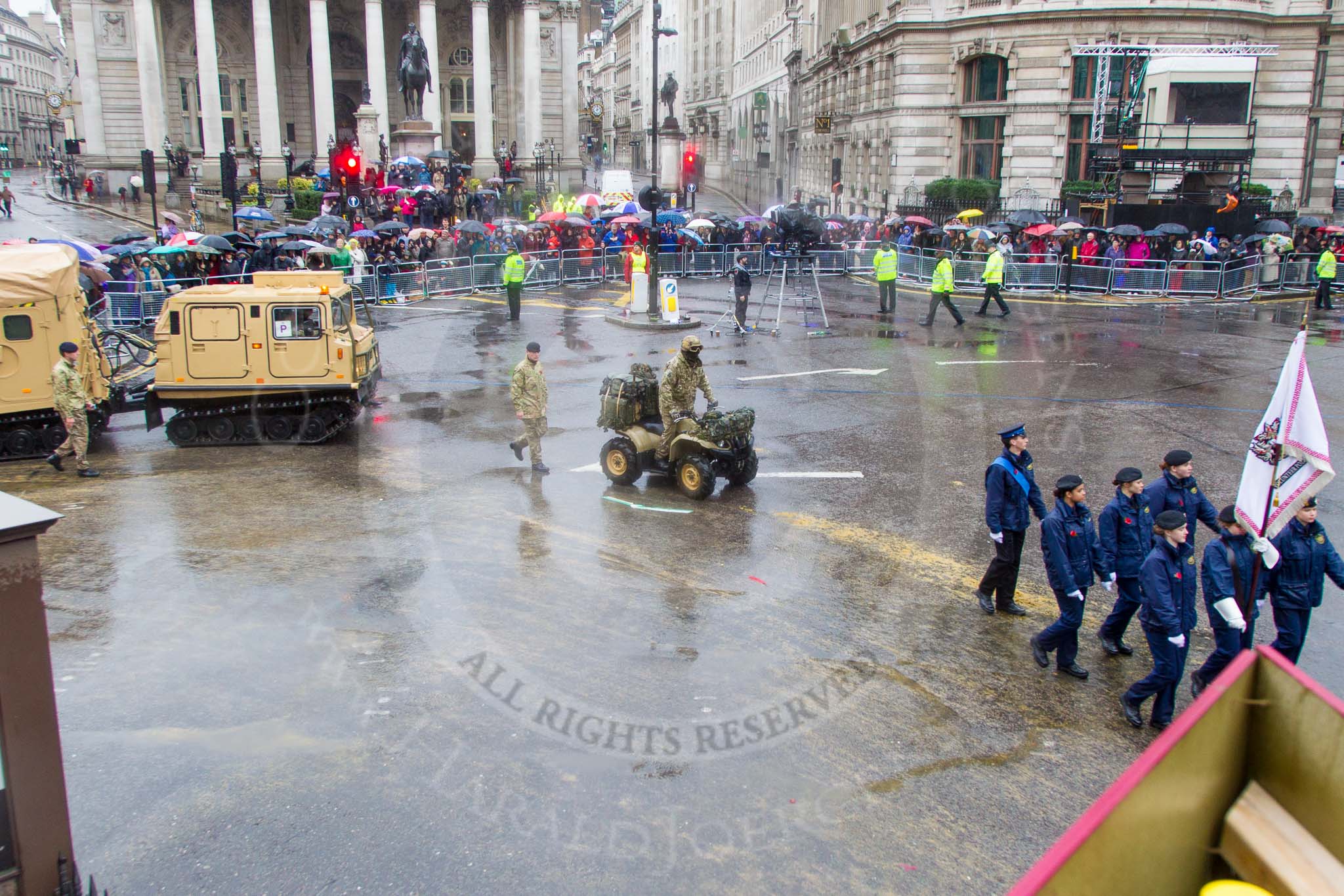 Lord Mayor's Show 2013.
Press stand opposite Mansion House, City of London,
London,
Greater London,
United Kingdom,
on 09 November 2013 at 12:11, image #1429