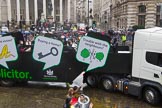 Lord Mayor's Show 2013: 14-Law Society- represents solicitors in England and Wales..
Press stand opposite Mansion House, City of London,
London,
Greater London,
United Kingdom,
on 09 November 2013 at 11:07, image #277