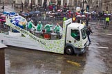 Lord Mayor's Show 2013: 40-Keele University-is proud to be supporting their alumna and honorary graduate the Lord Mayor of London Fiona Woolf..
Press stand opposite Mansion House, City of London,
London,
Greater London,
United Kingdom,
on 09 November 2013 at 11:22, image #507