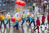 Lord Mayor's Show 2013: 57-Workshipful Company of Actuaries- the float shows  the importance of mathematics to the modern world..
Press stand opposite Mansion House, City of London,
London,
Greater London,
United Kingdom,
on 09 November 2013 at 11:31, image #717