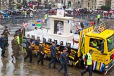 Lord Mayor's Show 2013: 67-Worshipful Company of Fuellers- are the City's energy-industry Livery Company. Today's float represents coal and paraffin..
Press stand opposite Mansion House, City of London,
London,
Greater London,
United Kingdom,
on 09 November 2013 at 11:36, image #818