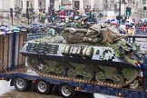 Lord Mayor's Show 2013: 73-The Royal Yeomanry- is London's only Army Reserve Calvary unit.  It use some of the armoured vehicles that you will see in the Show today..
Press stand opposite Mansion House, City of London,
London,
Greater London,
United Kingdom,
on 09 November 2013 at 11:40, image #885