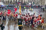 Lord Mayor's Show 2013: 88-The Belgain Tourist Board Road to Waterloo 200-the Napoleonic Association supports people with a common interest in the period from Freanch Revolution to the Battle of Waterloo in 1815..
Press stand opposite Mansion House, City of London,
London,
Greater London,
United Kingdom,
on 09 November 2013 at 11:48, image #1076