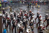 Lord Mayor's Show 2013: 94-Royal Marines Band( HMS Collingwood)-was formed in 2009 and has performed at the Lord Mayor's Show, the Diamong Jubilee, the London 2012 Olympic Games and the subsequent Athlete's Parade..
Press stand opposite Mansion House, City of London,
London,
Greater London,
United Kingdom,
on 09 November 2013 at 11:52, image #1152