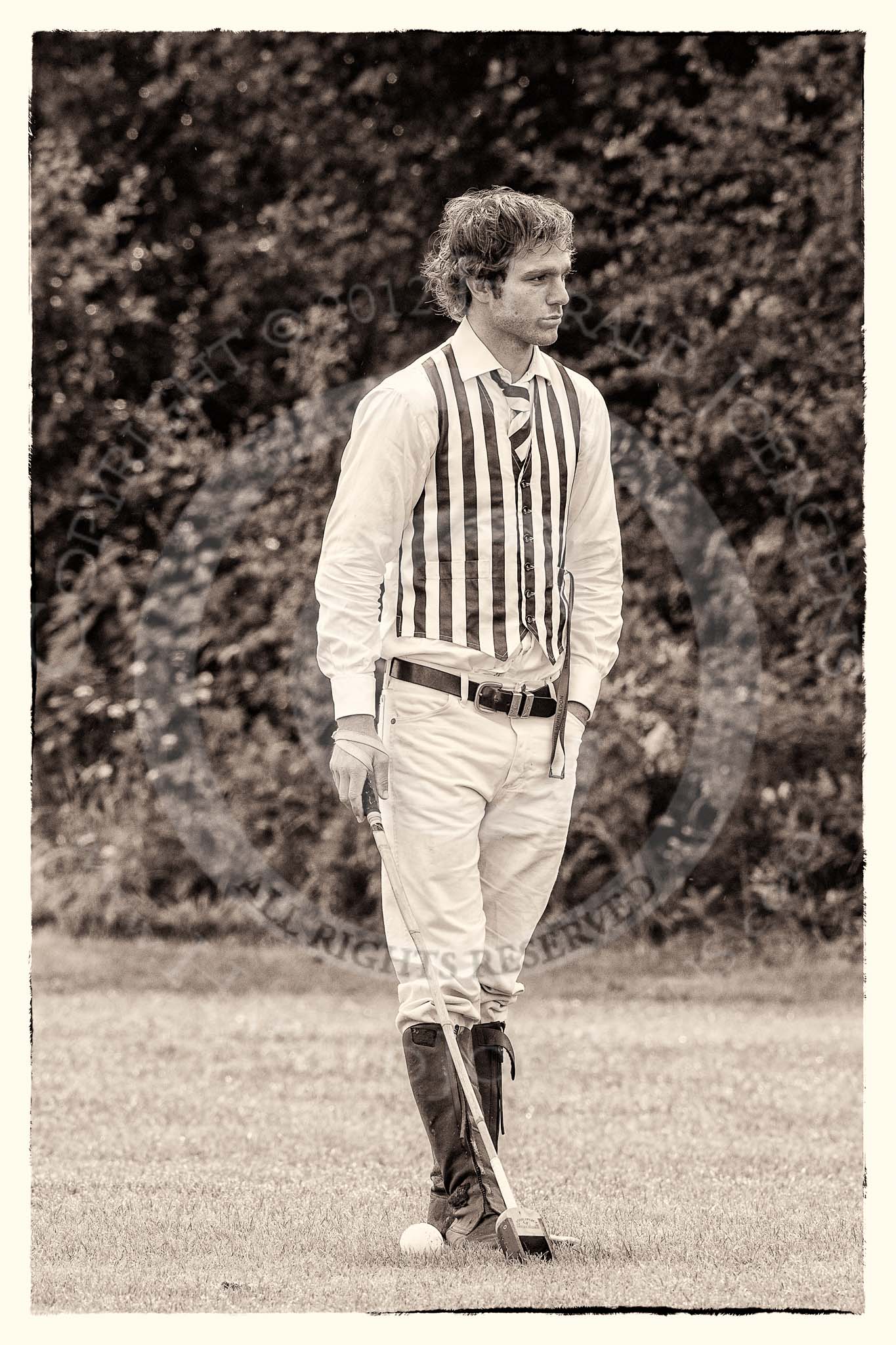 7th Heritage Polo Cup semi-finals: Umpire Guy Higginson in O.H.Hewett silk vest and tie - T.M.Lewin Luxury Twill Shirt..
Hurtwood Park Polo Club,
Ewhurst Green,
Surrey,
United Kingdom,
on 04 August 2012 at 12:51, image #84