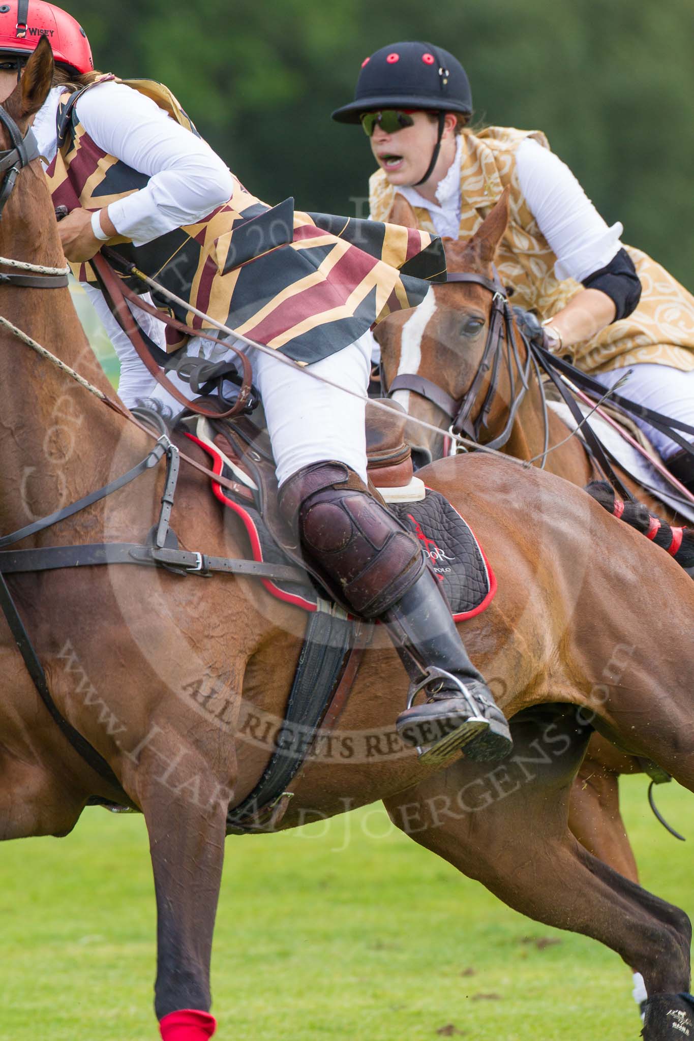 7th Heritage Polo Cup semi-finals: Speed, skill and courage shown here by Sarah Wisman & Heloise Lorentzen..
Hurtwood Park Polo Club,
Ewhurst Green,
Surrey,
United Kingdom,
on 04 August 2012 at 13:33, image #154