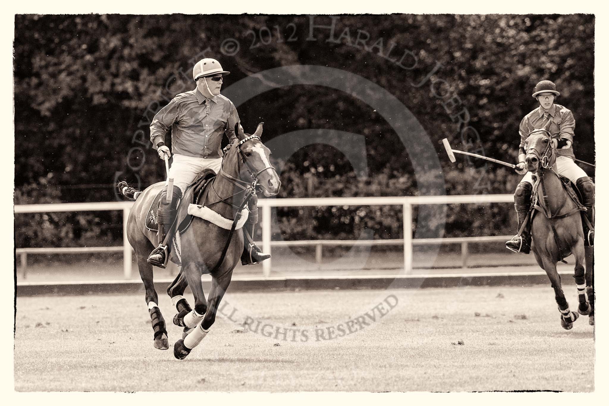 7th Heritage Polo Cup finals: Parke Bradley and James Rome, Team Silver Fox USA..
Hurtwood Park Polo Club,
Ewhurst Green,
Surrey,
United Kingdom,
on 05 August 2012 at 13:50, image #46