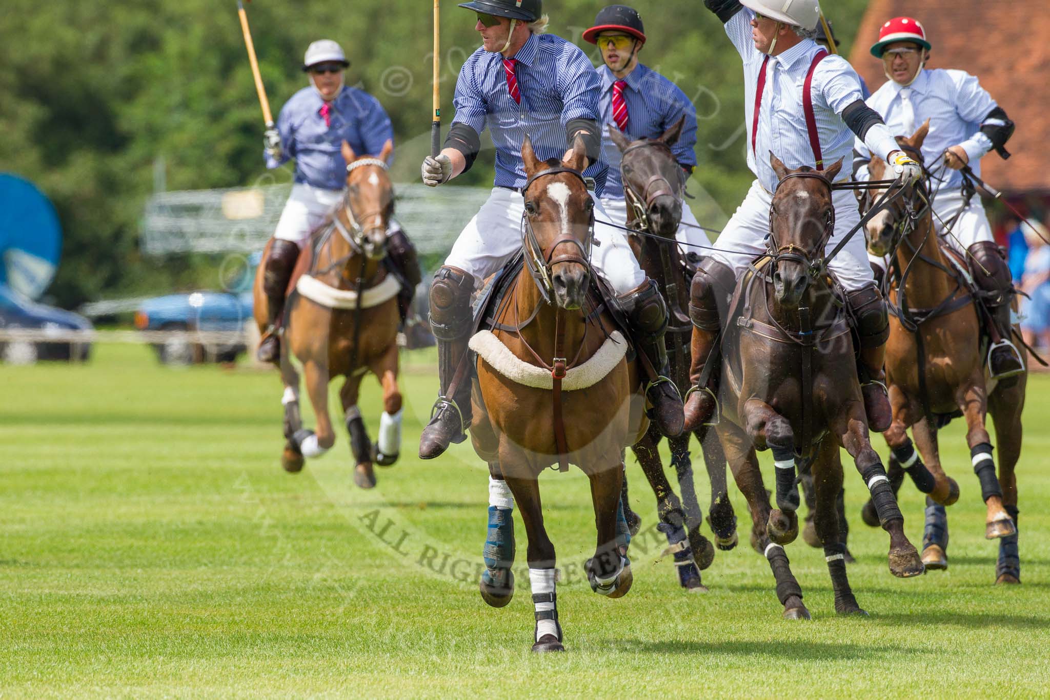 7th Heritage Polo Cup finals: Henry Fisher of Silver Fox USA Polo Team on the ball in the Final of the 7th HERITAGE POLO CUP 2012 v Mariano Darritchon of La Mariposa Argentina Polo Team (T.M.Lewin Official Shirt & Tie Supplier)..
Hurtwood Park Polo Club,
Ewhurst Green,
Surrey,
United Kingdom,
on 05 August 2012 at 13:25, image #25