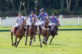 7th Heritage Polo Cup finals: Alex Vent of La Mariposa Argentina on the line of the ball - checked out by Henry Fisher and James Rome & John Martin on his toes..
Hurtwood Park Polo Club,
Ewhurst Green,
Surrey,
United Kingdom,
on 05 August 2012 at 14:15, image #73