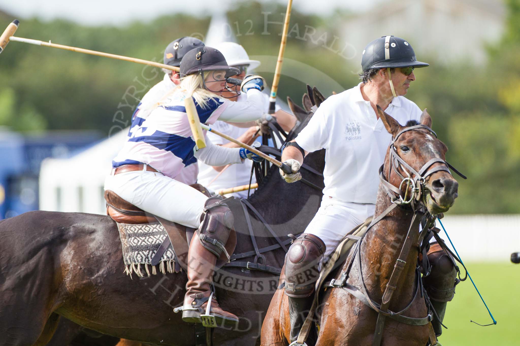 DBPC Polo in the Park 2012: Rated People Polo Team #2, Tariq Dag Khan . Behind JCS #3, Emma Nicolson, #1, Andy Coulbeck, and Rated 4#, Johnny Moreland-Lynn..
Dallas Burston Polo Club,
Stoneythorpe Estate,
Southam,
Warwickshire,
United Kingdom,
on 16 September 2012 at 11:18, image #85