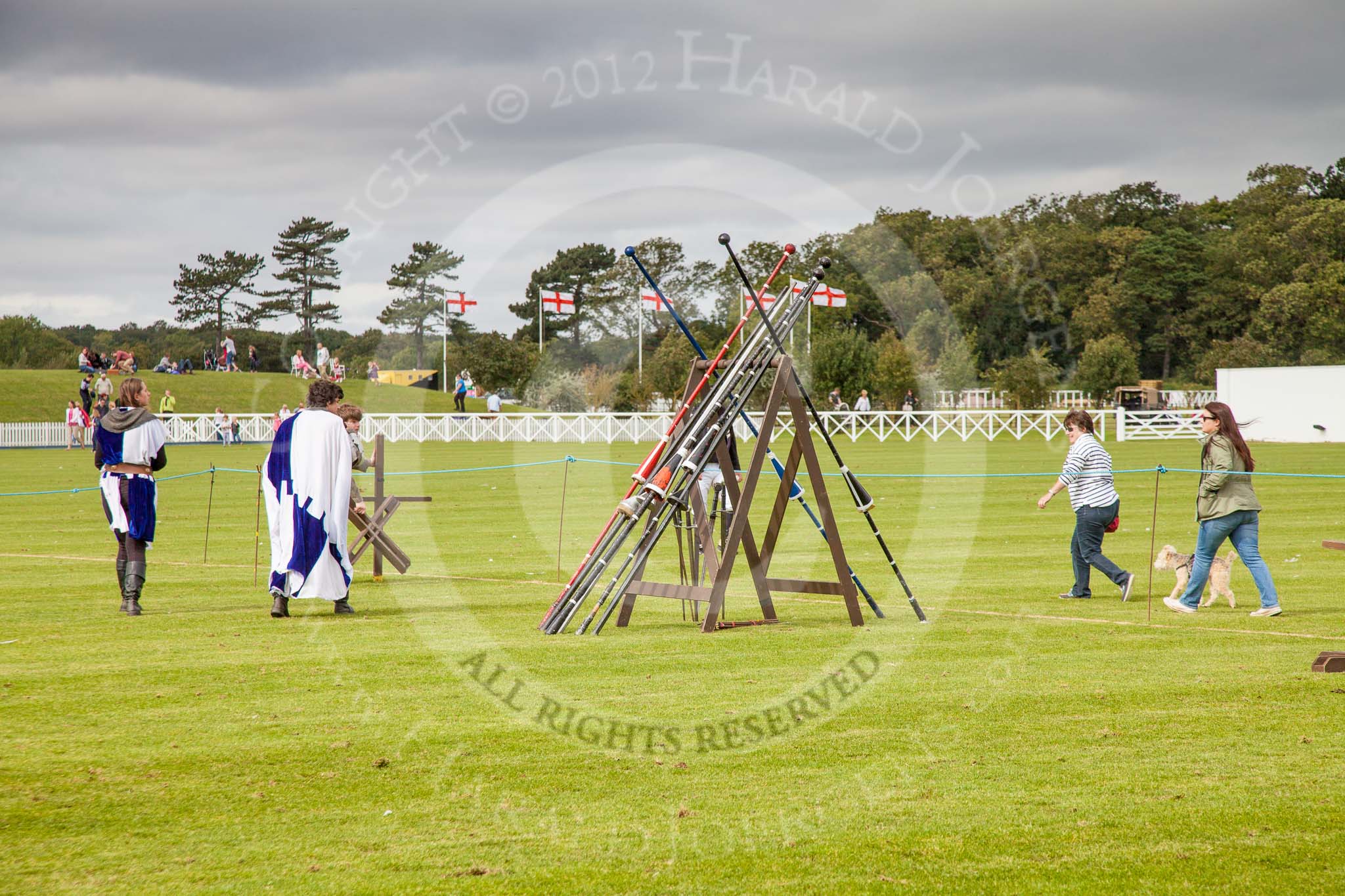 DBPC Polo in the Park 2012: The Knights of Middle England - preparations for the Jousting display..
Dallas Burston Polo Club,
Stoneythorpe Estate,
Southam,
Warwickshire,
United Kingdom,
on 16 September 2012 at 13:55, image #172