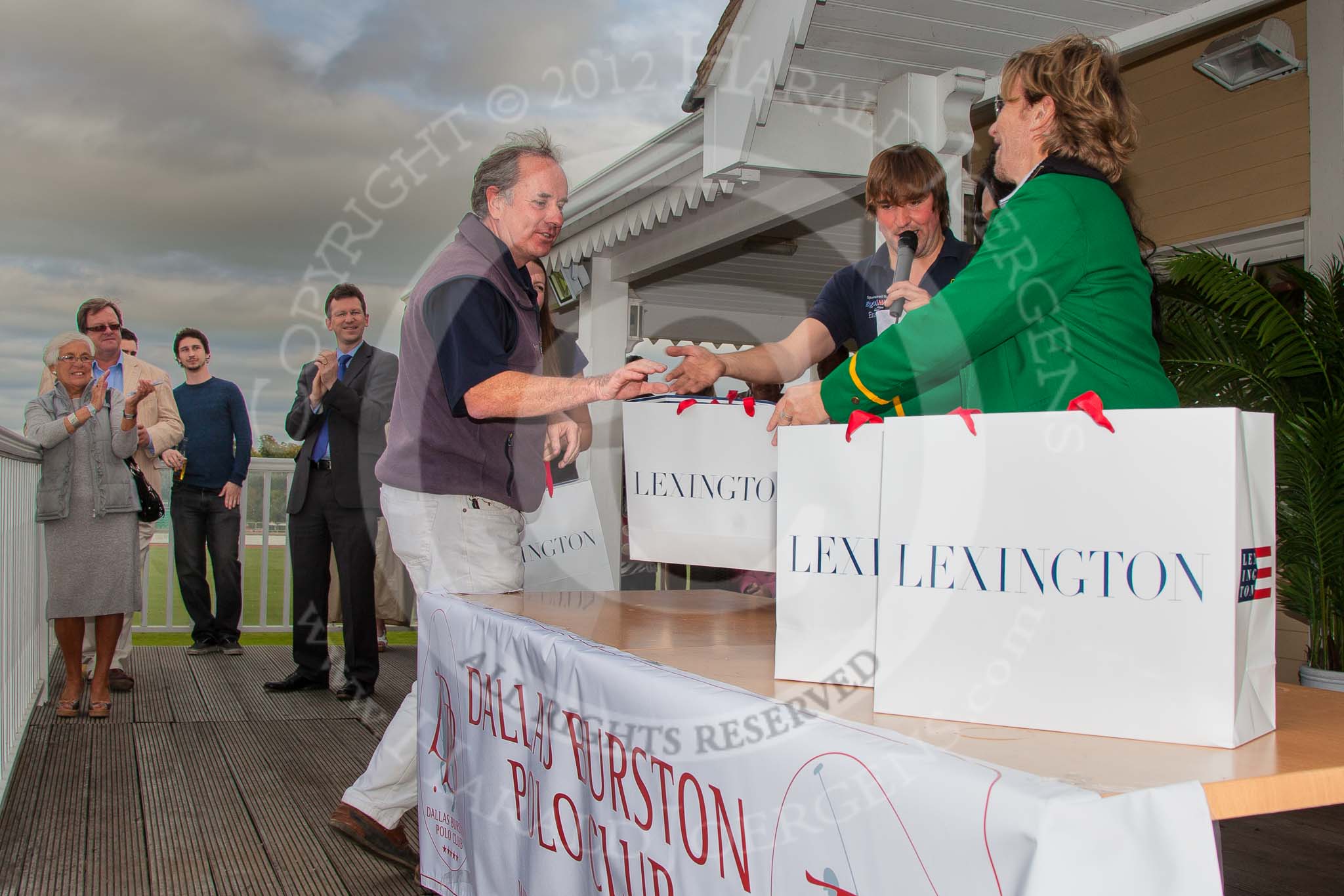 DBPC Polo in the Park 2012: Winners of the Amaranther Trophy, The Inn Team - here Ian Donald..
Dallas Burston Polo Club,
Stoneythorpe Estate,
Southam,
Warwickshire,
United Kingdom,
on 16 September 2012 at 16:44, image #257