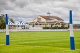 DBPC Polo in the Park 2012: The clubhouse seen from the goal line of the blue pitch on the Western side of the grounds..
Dallas Burston Polo Club,
Stoneythorpe Estate,
Southam,
Warwickshire,
United Kingdom,
on 16 September 2012 at 09:45, image #13