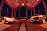 Grand Opening of the DBPC IXL Event Centre: A white Bentley and white Lamborghini Aventador in front of the main entrance of the IXL Event Centre..
Dallas Burston Polo Club, Stoneythorpe Estate,
Southam,
Warwickshire,
United Kingdom,
on 05 December 2013 at 18:07, image #66