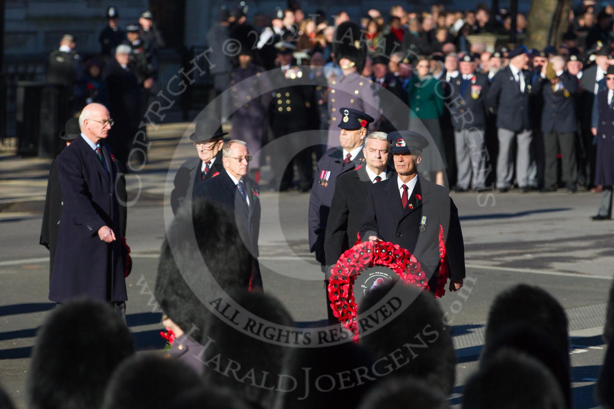 Remembrance Sunday 2012 Cenotaph March Past: Peter Orchard, for London Transport, is the leading the first group..
Whitehall, Cenotaph,
London SW1,

United Kingdom,
on 11 November 2012 at 11:28, image #11