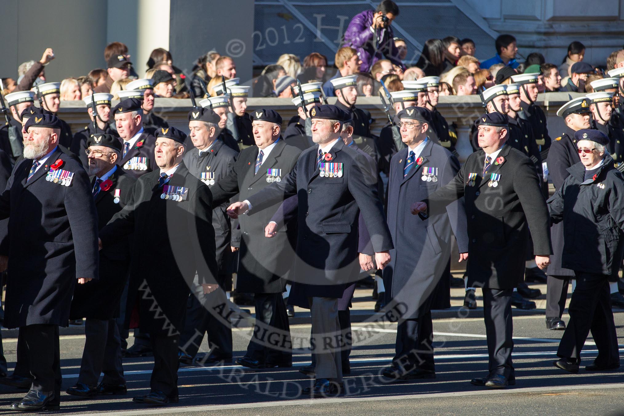 Remembrance Sunday 2012 Cenotaph March Past: Group E6 - Aircrewmans Association..
Whitehall, Cenotaph,
London SW1,

United Kingdom,
on 11 November 2012 at 11:39, image #87