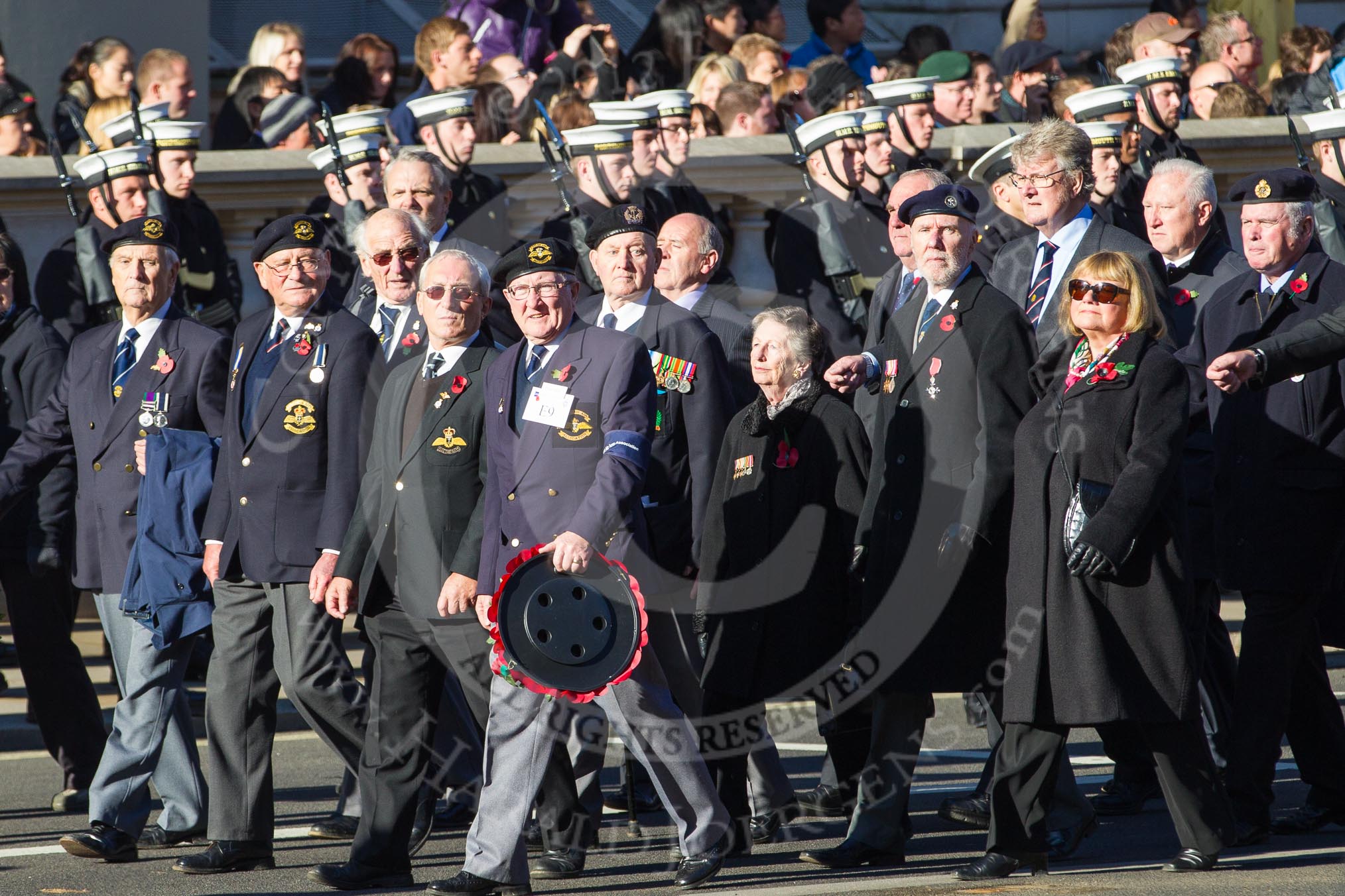 Remembrance Sunday 2012 Cenotaph March Past: Group E9 - Fleet Air Arm Association..
Whitehall, Cenotaph,
London SW1,

United Kingdom,
on 11 November 2012 at 11:39, image #97