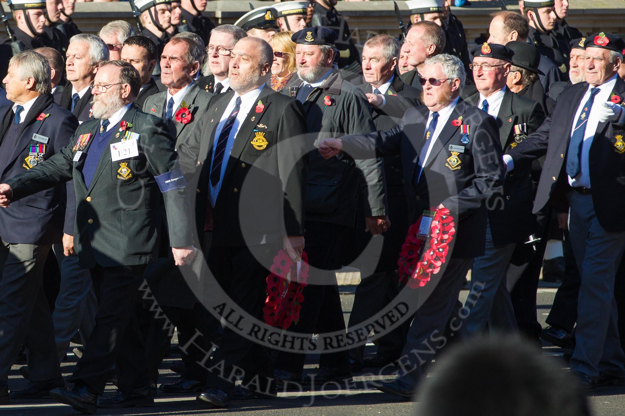 Remembrance Sunday 2012 Cenotaph March Past: Group E21 - HMS Ganges Association..
Whitehall, Cenotaph,
London SW1,

United Kingdom,
on 11 November 2012 at 11:40, image #143