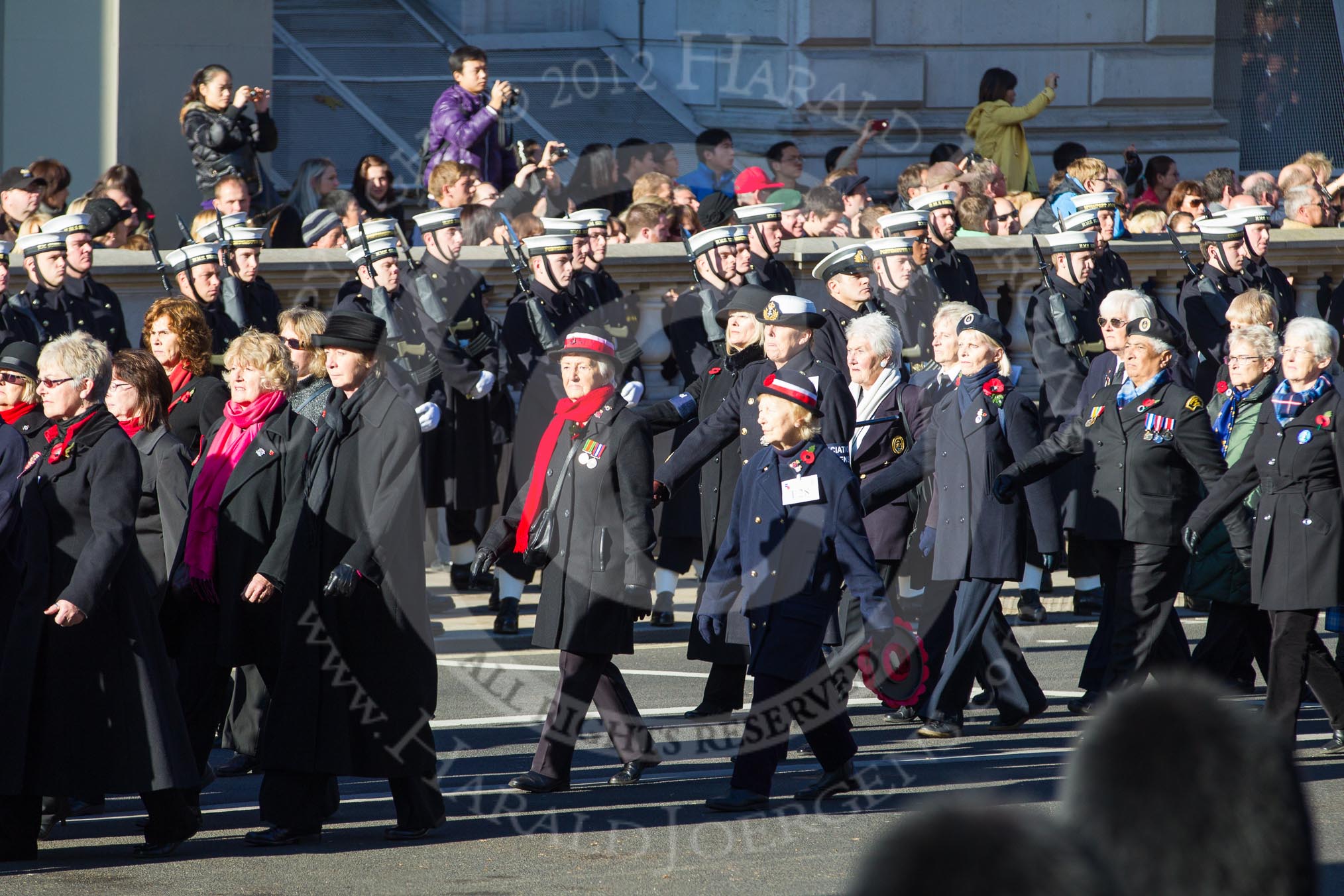 Remembrance Sunday 2012 Cenotaph March Past: Group E27 - Queen Alexandra's Royal Naval Nursing Service and E28 - VAD RN Association..
Whitehall, Cenotaph,
London SW1,

United Kingdom,
on 11 November 2012 at 11:41, image #199