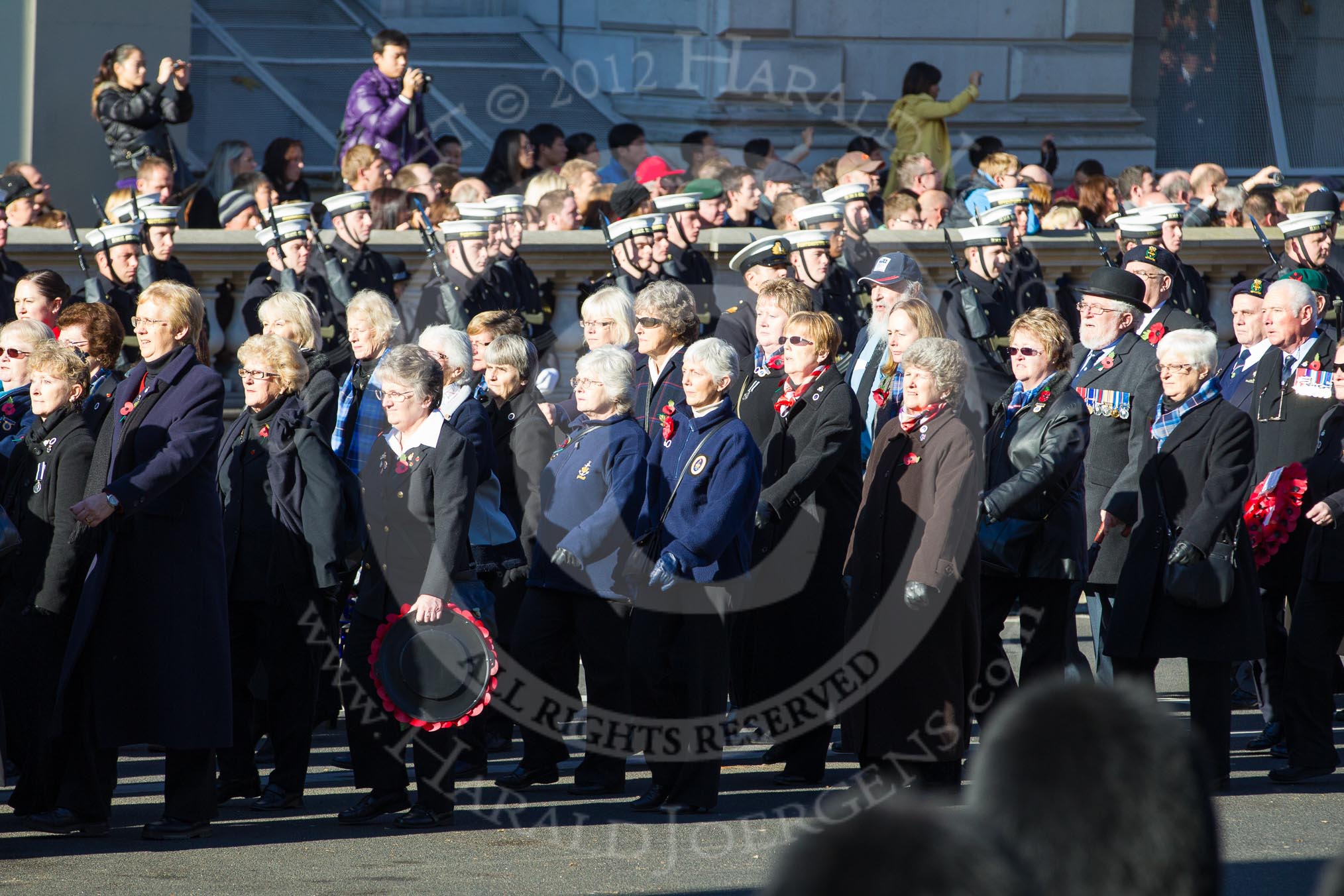 Remembrance Sunday 2012 Cenotaph March Past: Group E29 - Association of WRENS and E30 - Royal Fleet Auxiliary Association..
Whitehall, Cenotaph,
London SW1,

United Kingdom,
on 11 November 2012 at 11:41, image #215