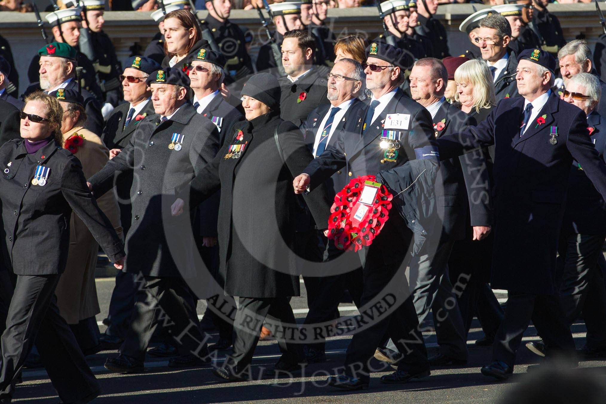 Remembrance Sunday 2012 Cenotaph March Past: Group E31 - Royal Naval Communications Association..
Whitehall, Cenotaph,
London SW1,

United Kingdom,
on 11 November 2012 at 11:41, image #224