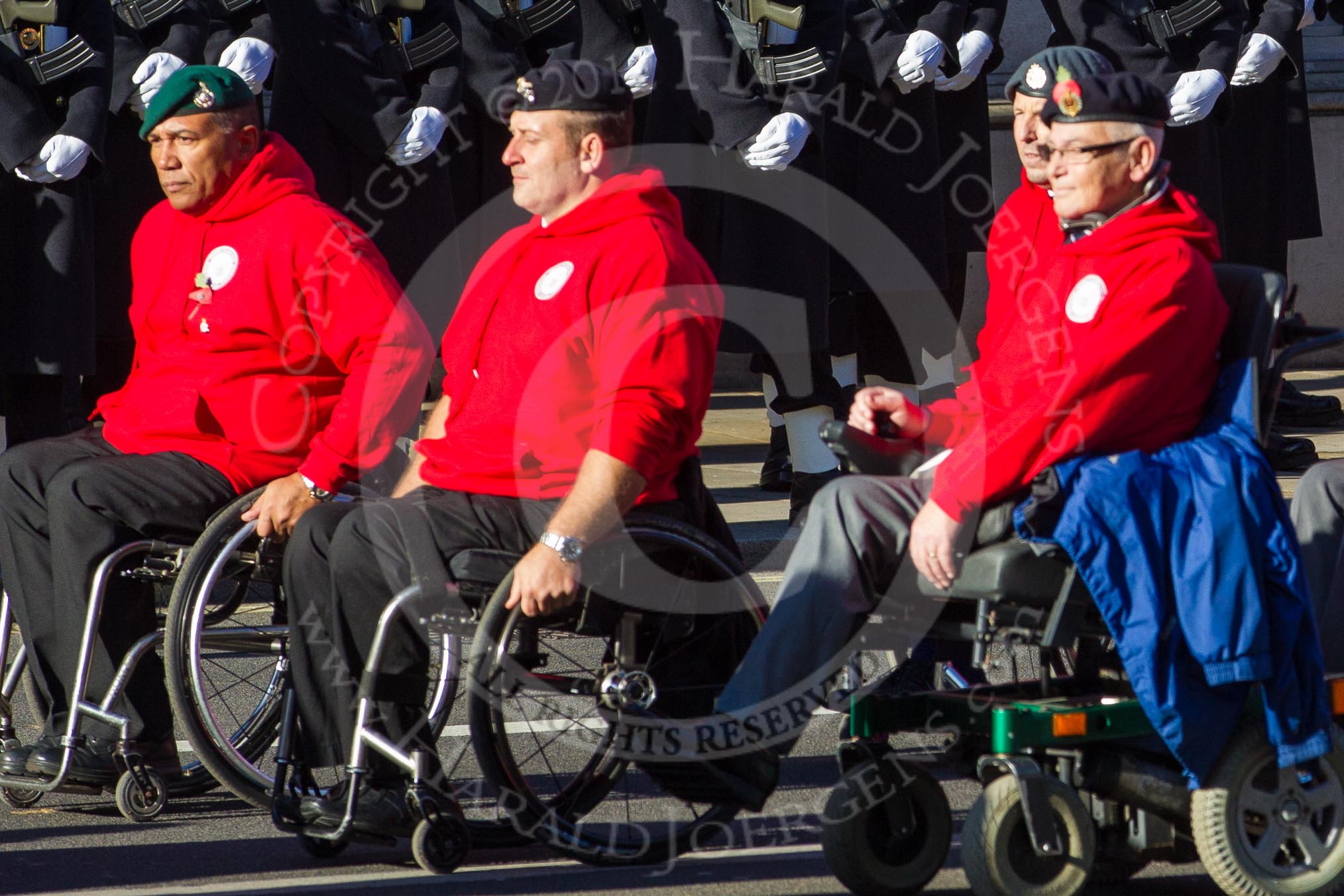 Remembrance Sunday 2012 Cenotaph March Past: Group E42 - British Ex-Services Wheelchair Sports Association..
Whitehall, Cenotaph,
London SW1,

United Kingdom,
on 11 November 2012 at 11:43, image #327