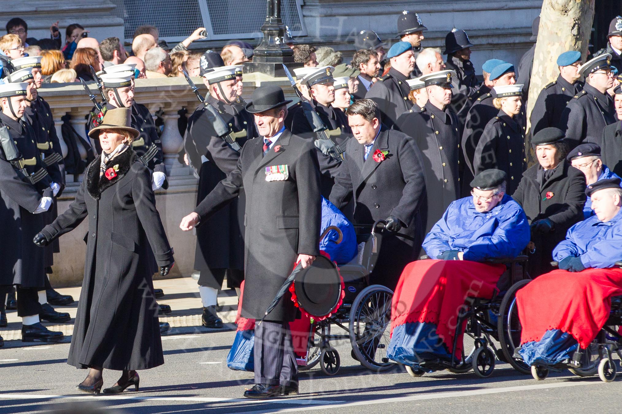 Remembrance Sunday 2012 Cenotaph March Past: Group E44 - Queen Alexandra's Hospital Home for Disabled Ex-Servicemen & Women..
Whitehall, Cenotaph,
London SW1,

United Kingdom,
on 11 November 2012 at 11:44, image #347