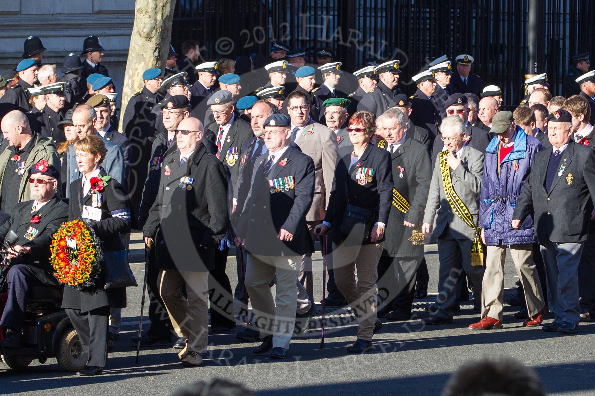 Remembrance Sunday 2012 Cenotaph March Past: Group  F15 - National Gulf Veterans & Families Association..
Whitehall, Cenotaph,
London SW1,

United Kingdom,
on 11 November 2012 at 11:47, image #503