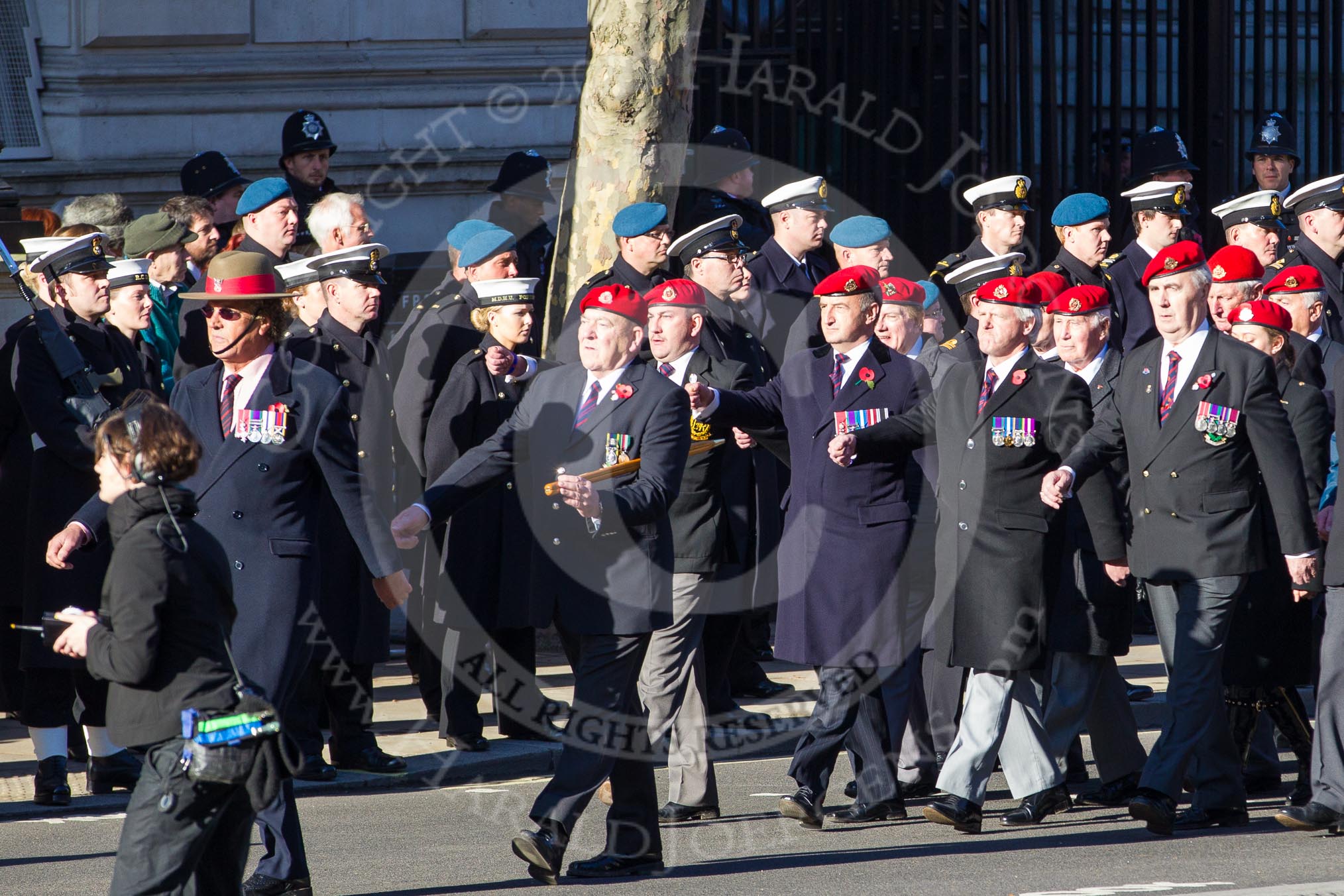 Remembrance Sunday 2012 Cenotaph March Past: Group B3, Royal Military Police Association..
Whitehall, Cenotaph,
London SW1,

United Kingdom,
on 11 November 2012 at 11:55, image #823