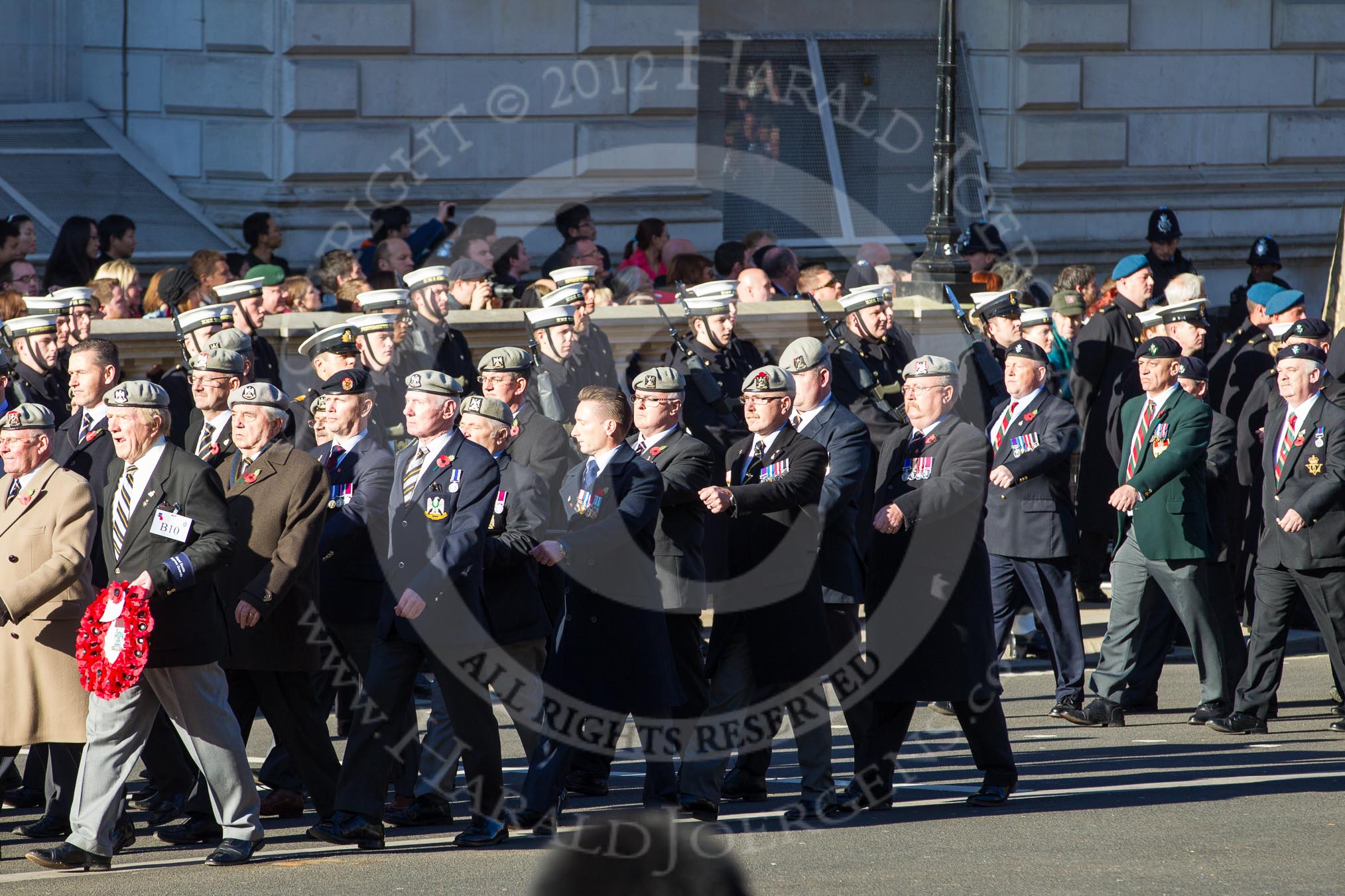 Remembrance Sunday 2012 Cenotaph March Past: Group  B10 - Royal Scots Dragoon Guards and B11 - Royal Dragoon Guards ..
Whitehall, Cenotaph,
London SW1,

United Kingdom,
on 11 November 2012 at 11:56, image #862