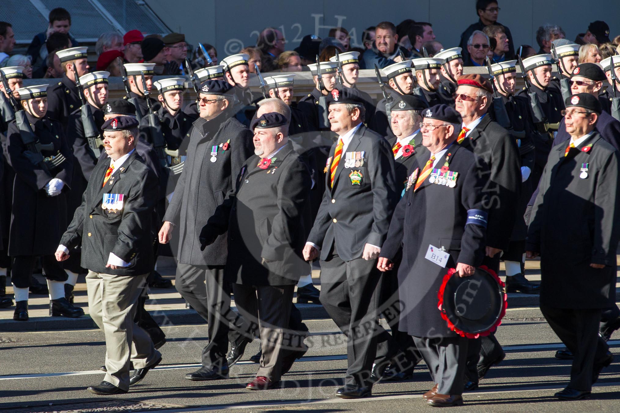 Remembrance Sunday 2012 Cenotaph March Past: Group B14 - JLR RAC Old Boys' Association..
Whitehall, Cenotaph,
London SW1,

United Kingdom,
on 11 November 2012 at 11:57, image #899