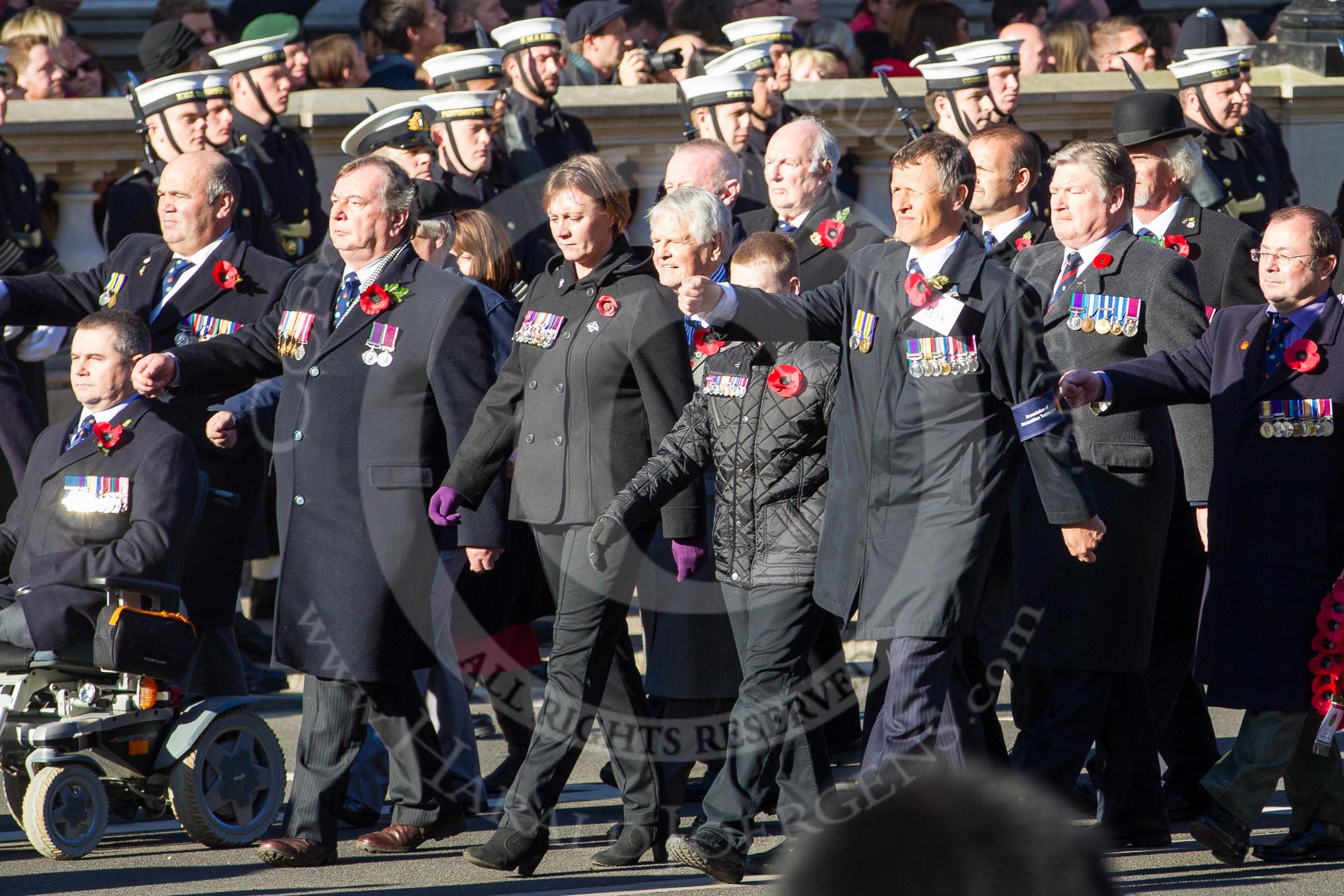 Remembrance Sunday 2012 Cenotaph March Past: Group B18 - Association of Ammunition Technicians..
Whitehall, Cenotaph,
London SW1,

United Kingdom,
on 11 November 2012 at 11:57, image #922