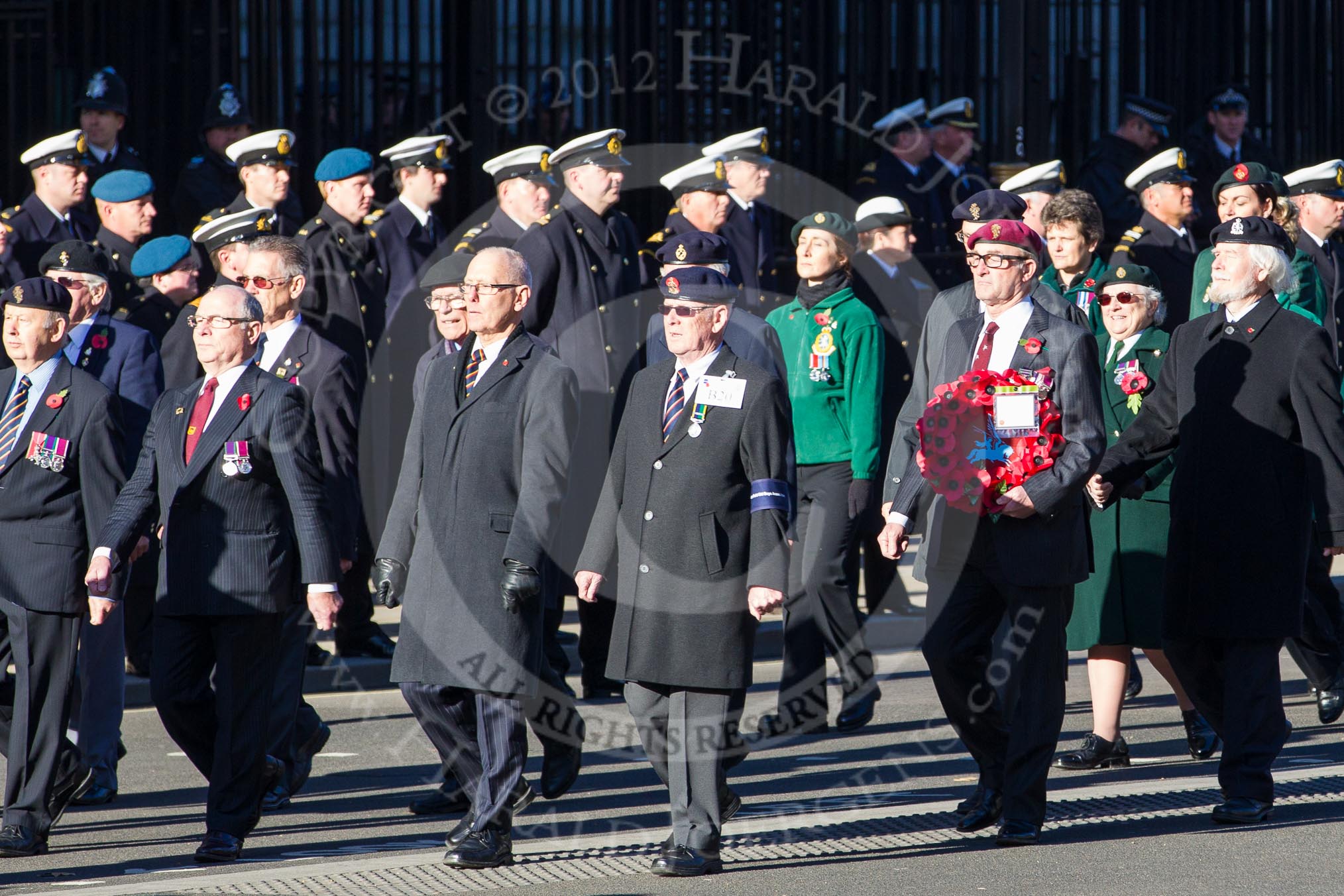 Remembrance Sunday 2012 Cenotaph March Past: Group B20 - Arborfield Old Boys Association, and B21 - Women's Royal Army Corps Association..
Whitehall, Cenotaph,
London SW1,

United Kingdom,
on 11 November 2012 at 11:57, image #937