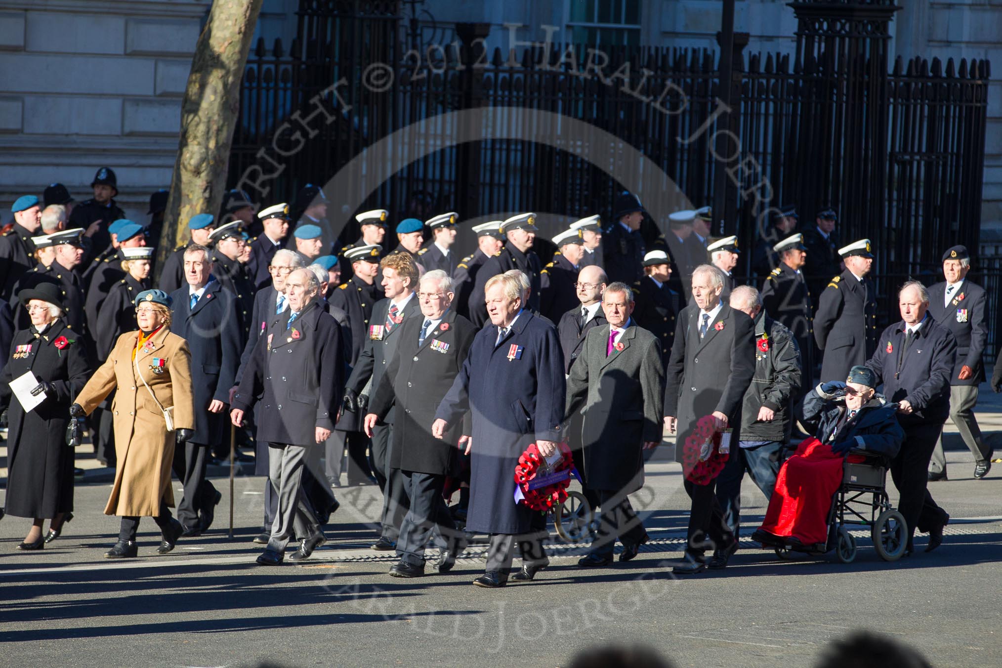 Remembrance Sunday 2012 Cenotaph March Past: Group C13 - Princess Mary's Royal Air Force Nursing Service Association and C14 - Bomber Command Association..
Whitehall, Cenotaph,
London SW1,

United Kingdom,
on 11 November 2012 at 12:02, image #1123