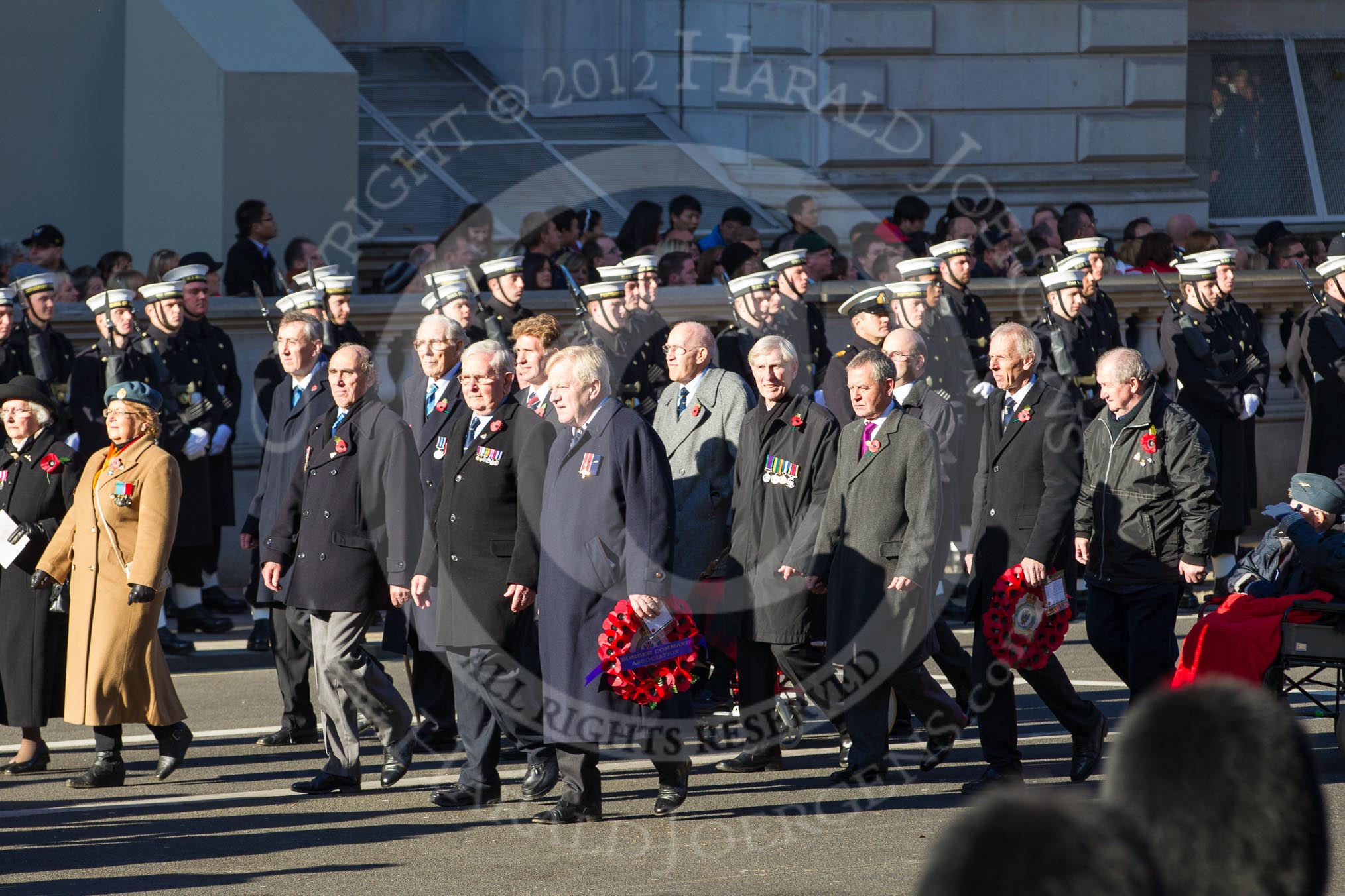 Remembrance Sunday 2012 Cenotaph March Past: Group C14 - Bomber Command Association..
Whitehall, Cenotaph,
London SW1,

United Kingdom,
on 11 November 2012 at 12:02, image #1131