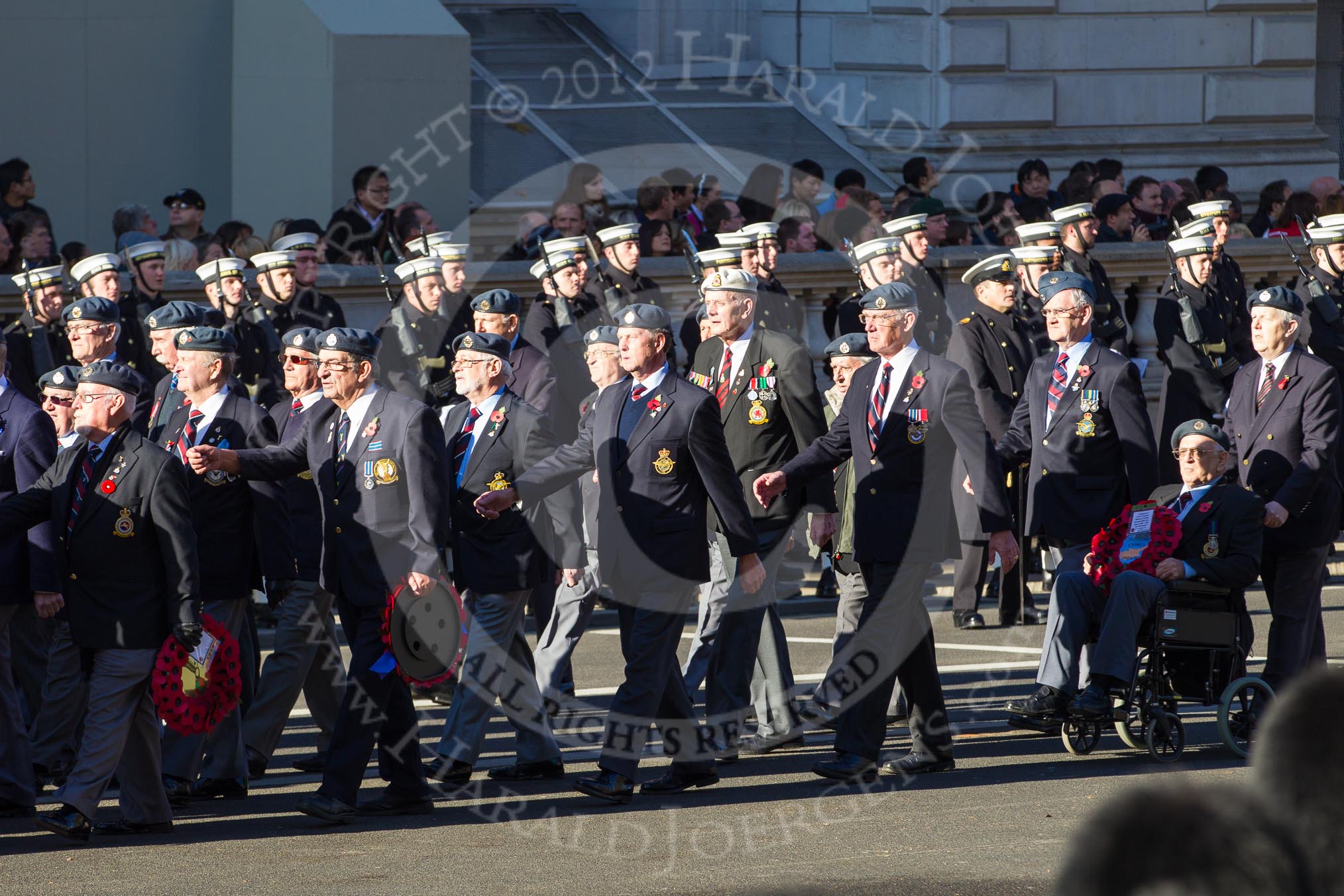 Remembrance Sunday 2012 Cenotaph March Past: Group C16 - National Service (Royal Air Force) Association..
Whitehall, Cenotaph,
London SW1,

United Kingdom,
on 11 November 2012 at 12:03, image #1158