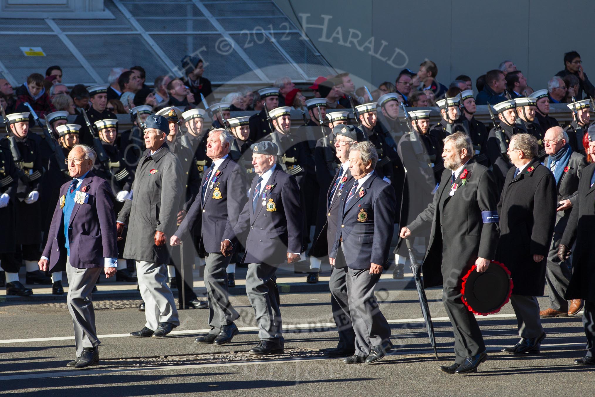 Remembrance Sunday 2012 Cenotaph March Past: Group C18 - 6 Squadron (Royal Air Force) Association..
Whitehall, Cenotaph,
London SW1,

United Kingdom,
on 11 November 2012 at 12:03, image #1169