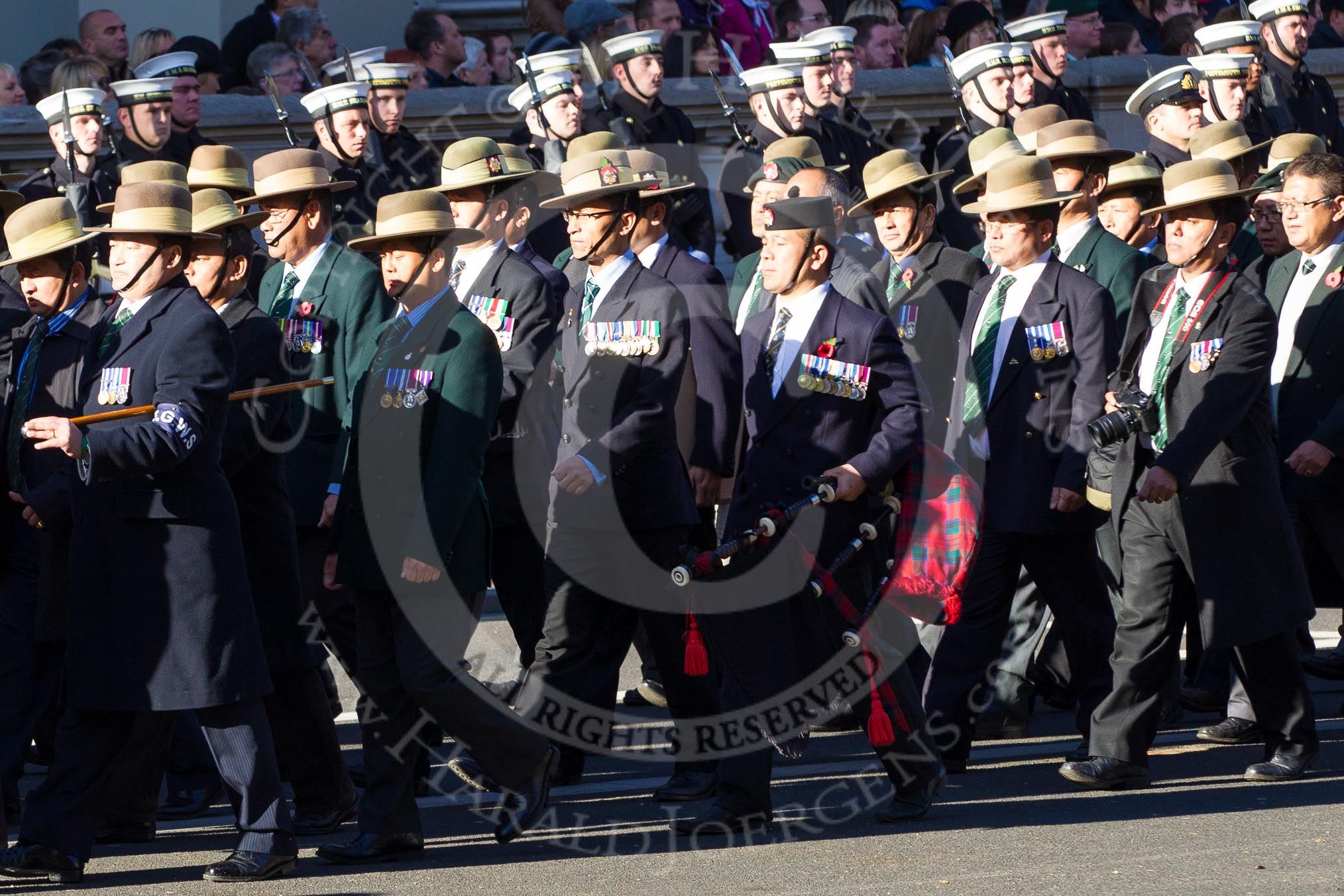 Remembrance Sunday 2012 Cenotaph March Past: Group D7 - British Gurkha Welfare Society..
Whitehall, Cenotaph,
London SW1,

United Kingdom,
on 11 November 2012 at 12:06, image #1283