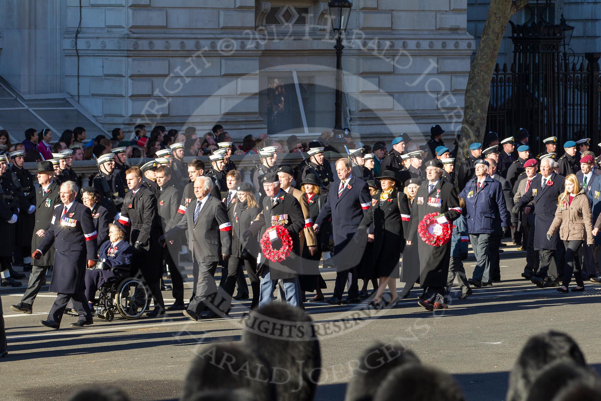 Remembrance Sunday 2012 Cenotaph March Past: Group D11 - Polish Ex-Combatants Association in Great Britain and D12 - Canadian Veterans Association..
Whitehall, Cenotaph,
London SW1,

United Kingdom,
on 11 November 2012 at 12:06, image #1311