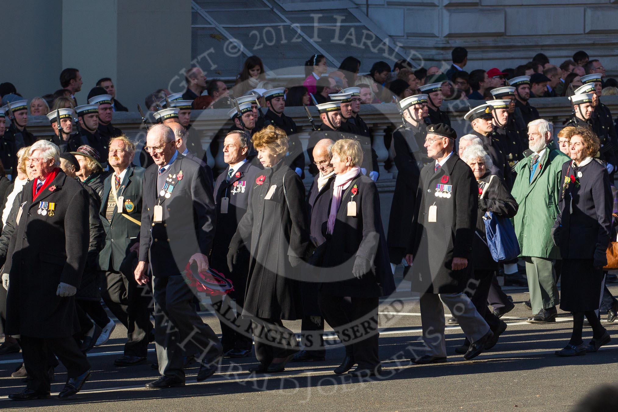 Remembrance Sunday 2012 Cenotaph March Past: Group M6 - Evacuees Reunion Association and M7 - TOC H..
Whitehall, Cenotaph,
London SW1,

United Kingdom,
on 11 November 2012 at 12:10, image #1465